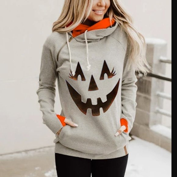 Tops - LAST ONE! Halloween Double Hood Zip Neck Hoodie